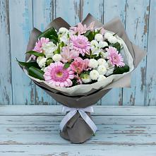 Букет цветов из:  Герберы, Альстромерии и Хризантемы в Мостовском