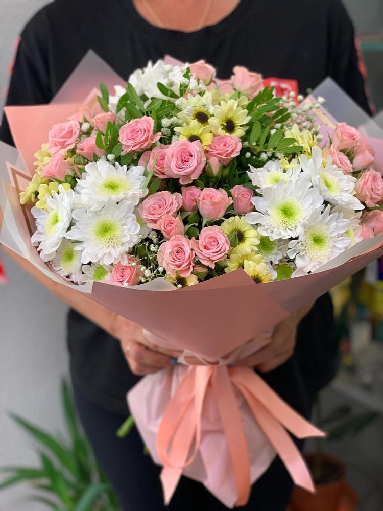Букет цветов из: Розы и Хризантемы в Мостовском