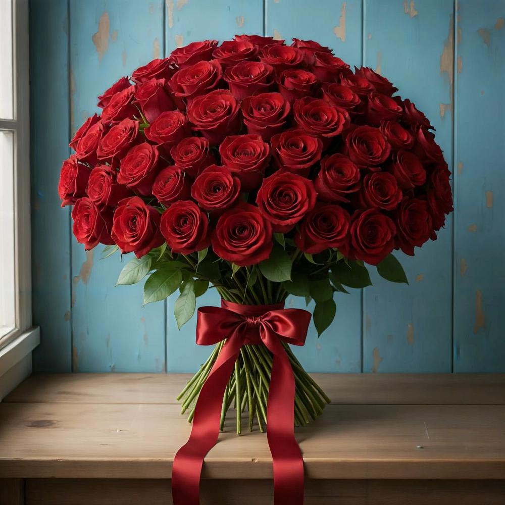 Букет Красные розы Блэк Меджик в Мостовском