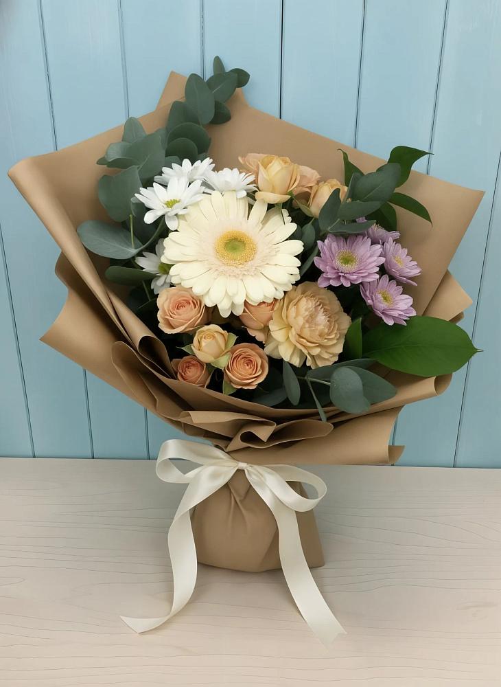 Букет цветов из: Герберы и Хризантемы в Мостовском