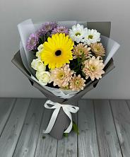 Букет цветов из:  Розы, Герберы и Хризантемы в Мостовском