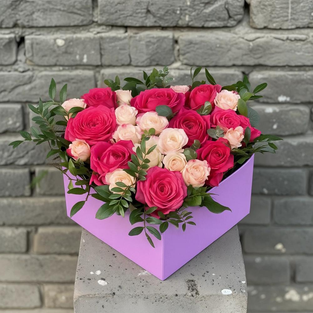 Цветочная композиция из Розы в коробке в Мостовском