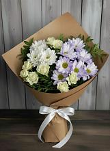 Букет цветов из:  Хризантемы и Розы в Мостовском