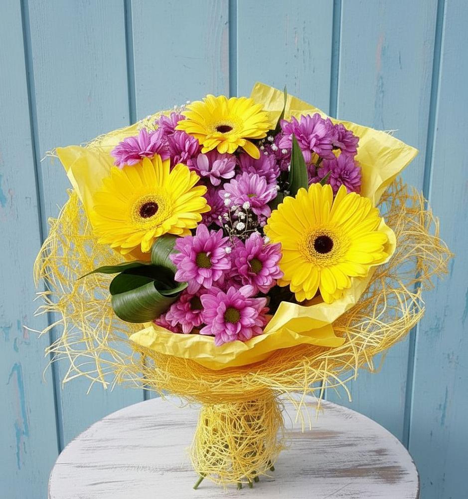 Букет цветов из: Хризантемы и Герберы в Мостовском