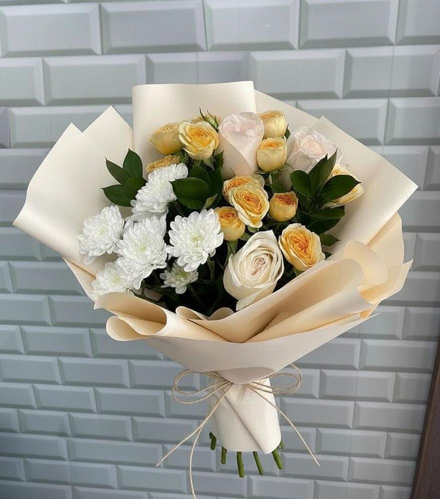 Букет цветов из: Розы и Хризантемы в Мостовском