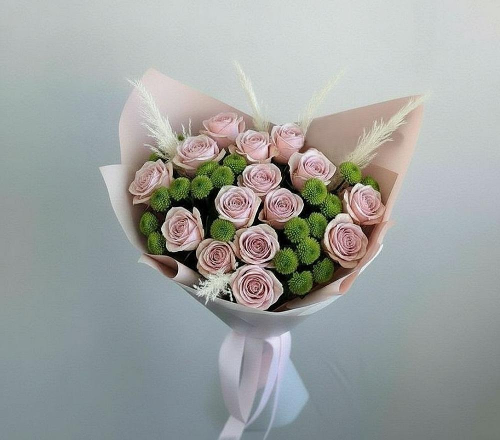 Букет цветов из: Розы и Хризантемы в Мостовском