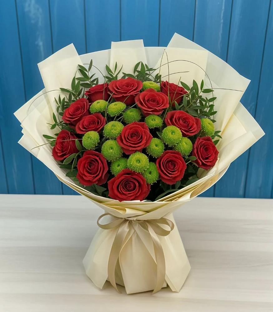 Букет цветов из: Розы и Хризантемы в Мостовском